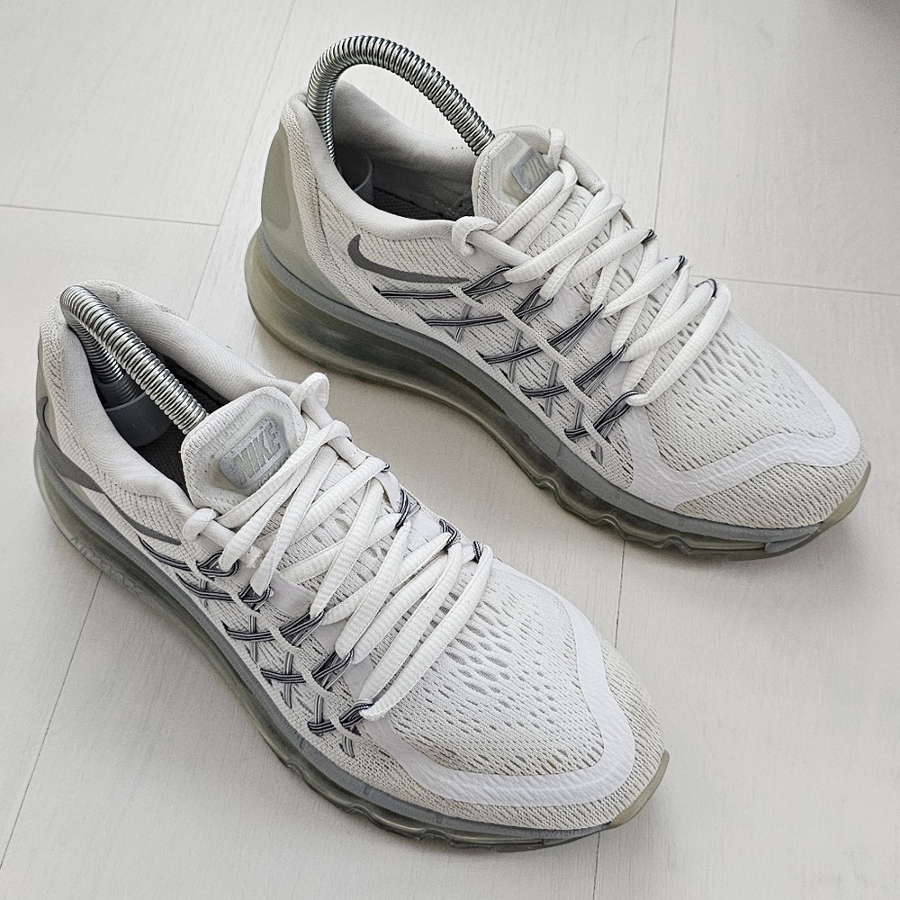 Nike Air Max 2015 White Silver Pure Platinum Running Shoe 705457-102 Sz 5Y